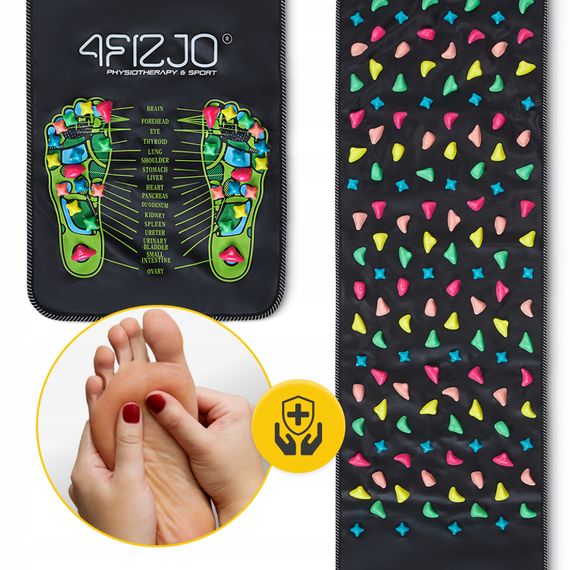 Килимок ортопедичний 4FIZJO 175 x 35 см з каменями для масажу ніг Black (P-5905973403184) | Зображення 7