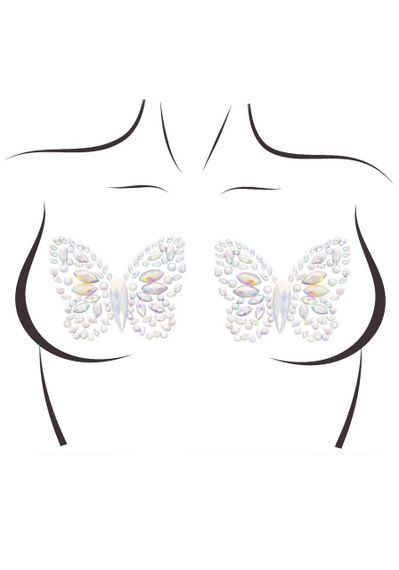 Пэстис-бабочки из кристаллов Leg Avenue Chrysallis nipple sticker, наклейки, светятся в темноте sexstyle