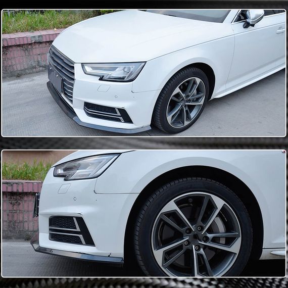 Передний лип-спойлер V4 для бампера S-Line SD 2015-2019 Карбон для Ауди A4 B9 | Зображення 3