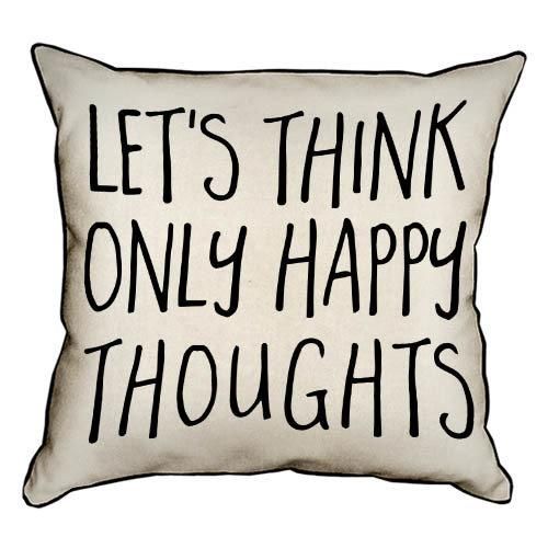 Подушка з мішковини Let`s think only happy thoughts 45x45 см (45PHB_AW004_WH)