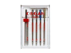 Голки швейні ORGAN MULTI BOX (Twin 1шт, Universal 2шт, Jeans 1шт, Super Stretch 1шт) бокс 5 штук для побутових швейних машин