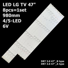 LED підсвітка LG TV 47" LG Innotek DRT 3.0 47 4A +4 B Rev0.2 DRT3.0 47 8шт. Квадратна лінза 17 мм