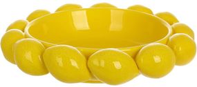Фруктівниця порцелянова "Lemon" Ø24х6см з рельєфним декором, жовті лимони