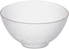 Салатник скляний "Bauble" Ø22х13см прозорий із золотою облямівкою