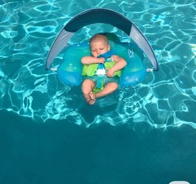 Дитячий надувний круг плотик для плавання Зеленого кольору