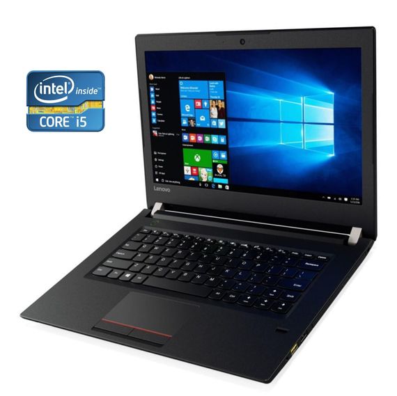 Ноутбук Б-клас Lenovo V510-14IKB / 14" (1920x1080) TN / Intel Core i5-7200U (2 (4) ядра по 2.5 - 3.1 GHz) / 8 GB DDR4 / 256 GB SSD / Intel HD Graphics 620 / WebCam / DVD-ROM / Win 10 Pro б/в