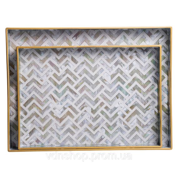 Набор прямоугольных подносов для подачи еды 2 (шт) 40×30×4 (см) HP-HK-16 | Зображення 3