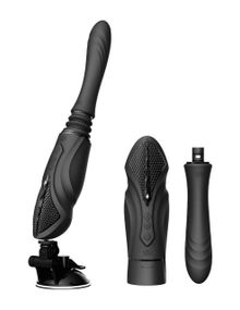 Компактна смарт секс-машина Zalo – Sesh Obsidian Black, 2 насадки, пульт ДК, кристал Swarovski Sex Aura