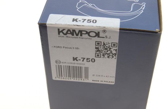 Колодки тормозные задние Ford Focus II 04- барабанные  228.6x42  K-750 | Зображення 5
