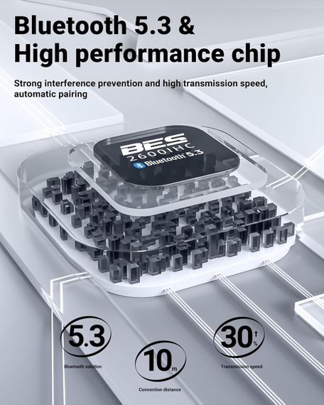 Навушники TWS Acefast T9 obsidian black | Зображення 3