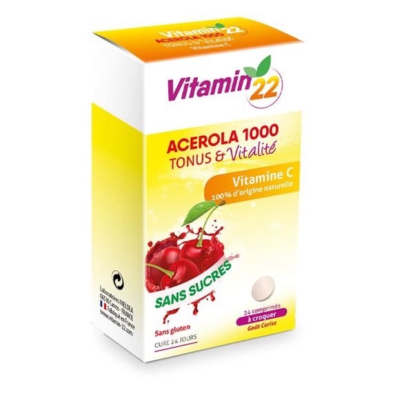 Витамин C VITAMIN'22 ACEROLA 1000 VITAMINE C NATURELLE 24 Chewable Tabs