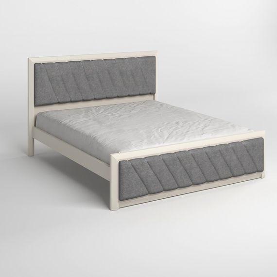 Полуторне дерев'яне ліжко Mebigrand Барселона Б6 Айворі (S0505Y30R)/Аляска 93 (Сірий) 120х190 см (MBG-14452) | Зображення 1