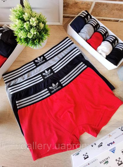 Чорні труси Адідас - 5 шт в коробці, чорні чоловічі труси Adidas, набор чорних трусов в коробці | Зображення 7