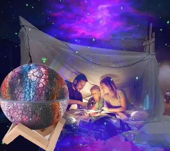 Проектор - ночник с колонкой и мелодиями для сна на поставке "Планета" k880 проектор звездного неба | Зображення 2