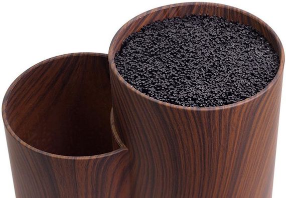 Колода для ножів Kamille Brash Stand Wood 22.5см пластикова подвійна | Зображення 1