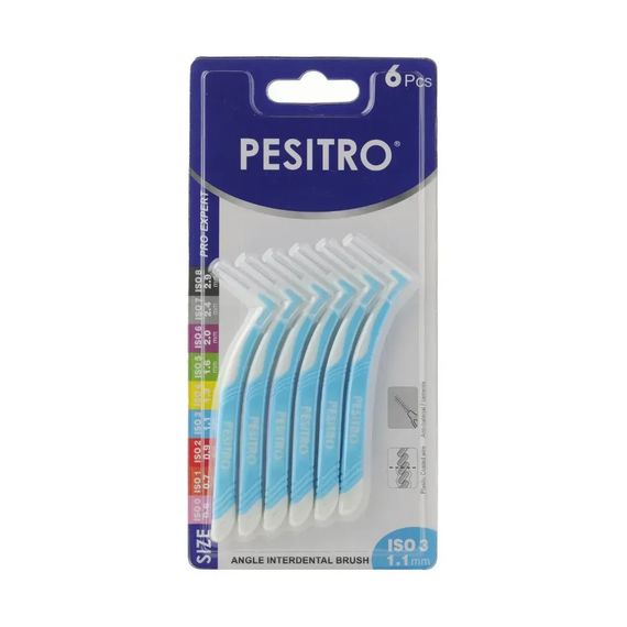 Набір міжзубних йоржиків Pesitro L-Type, 1,1мм., 6шт./уп.