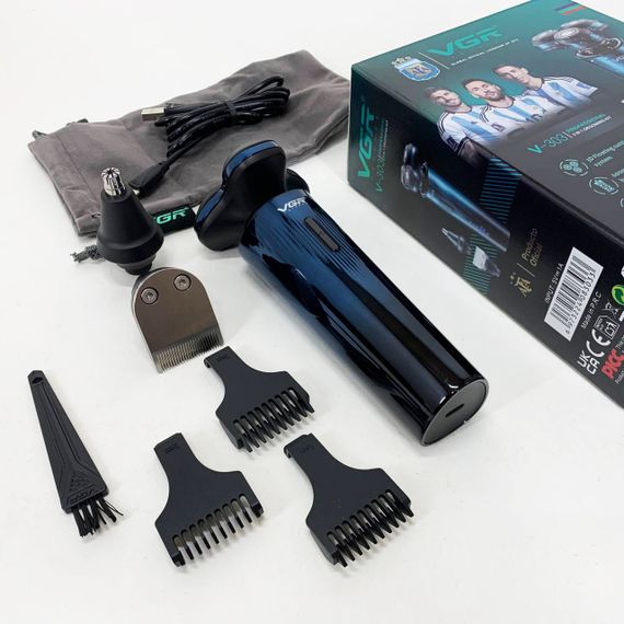 Бритвы электрические VGR 3 в 1 V-303, Профессиональная электробритва бритва для бороды JN-76 | Зображення 9