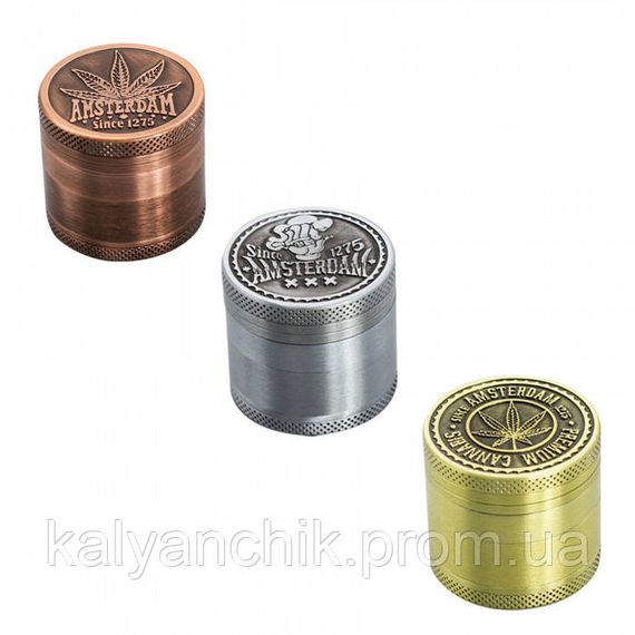 Гріндер металевий Amsterdam Leaf 4-part Zinc Grinder 40 mm | Зображення 1