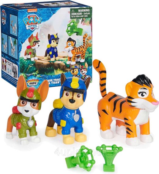 Набор из 3 фигурок Щенячий патруль Гонщик, Трекер, Тигр Оригинал Paw Patrol Jungle Pups Chase, Tracker, Tiger
