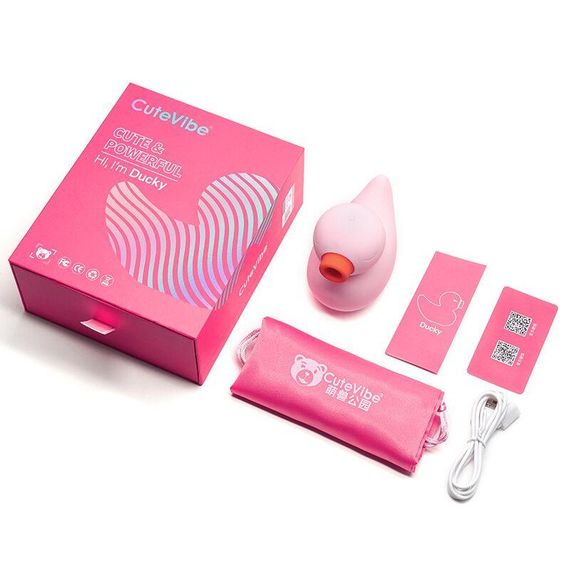 Вакуумний вібратор-качечка CuteVibe Ducky Pink Sex Aura | Зображення 4
