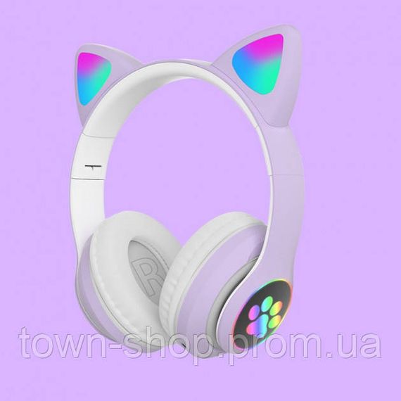 Беспроводные LED наушники с кошачьими ушками CAT STN-28. Цвет: фиолетовый | Зображення 7