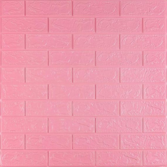 3D панель самоклеюча 700х770х3мм цегла Рожевий (004-3) SW-00000231