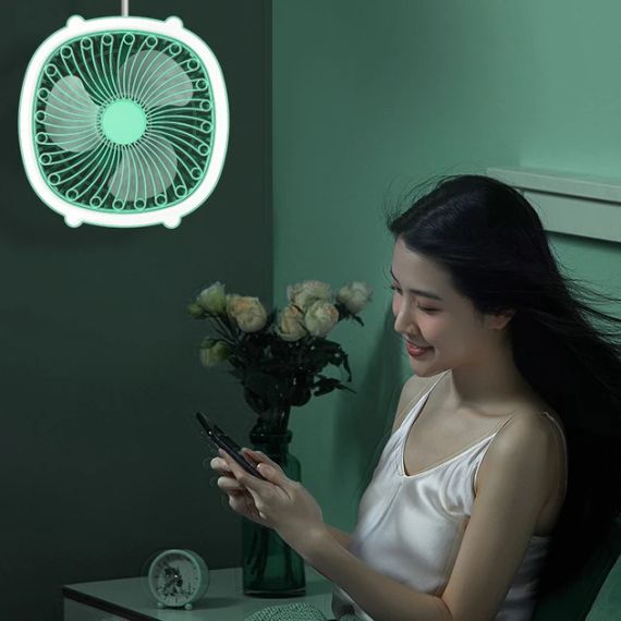 Портативний вентилятор акумуляторний із кільцевою лампою Breeze Silent Fan бездротовий, 3 режими, регулювання | Зображення 2