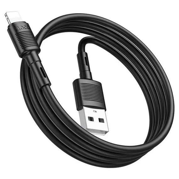 Дата кабель Hoco X83 Victory USB to Lightning (1m) Black | Зображення 2