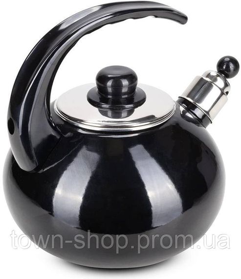 Чайник эмалированный Kamille "Boiling Water" 2.5л со свистком, черный глянец KM-1039A | Зображення 2