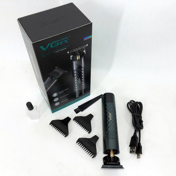 Триммер для стрижки волос, усов, бороды VGR V-077 с USB зарядкой, корпус металл, FD-432 триммер беспроводной | Зображення 3