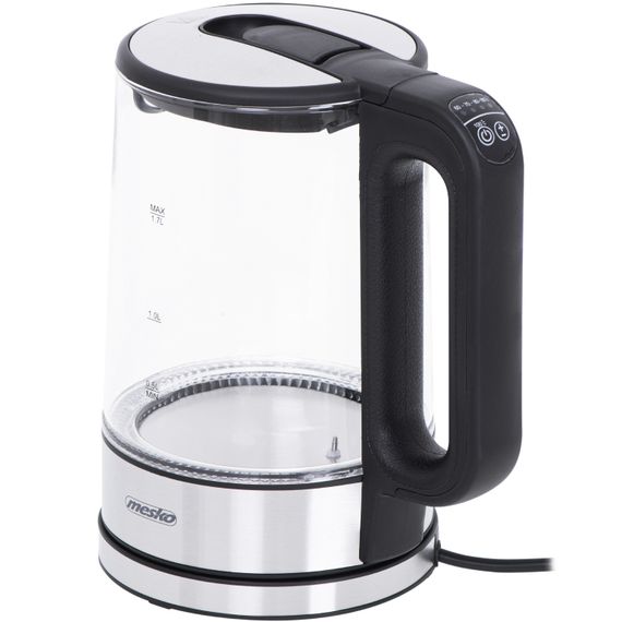 Електрочайник Mesko MS 1301 black 1850-2200Вт/ 1.7л/ скло/ встановлення температури | Зображення 1