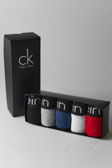 Мужской набор Calvin Klein Steel Black, мужские трусы Кельвин Кляйн в коробке на 5 штук, набор хлопковых трусов | Зображення 6