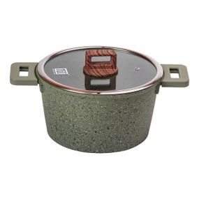 Алюмінієва каструля об'ємом 5,3 л з кришкою Ø 24 см з антипригарним покриттям MGC HP-4-446GR