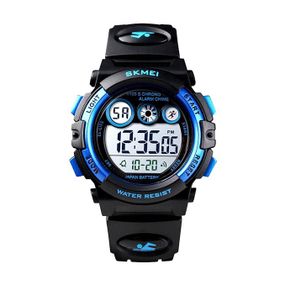 Дитячий електронний спортивний годинник Skmei, водонепроникний, LED підсвітка, секундомір, чорний стильний годинник