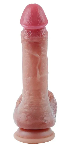Большой фаллоимитатор с мошонкой на присоске OYO - Dildo Double Layer Silicone YQW-023 (длина 20 см, диаметр 3.6 см) Sex Aura | Зображення 3
