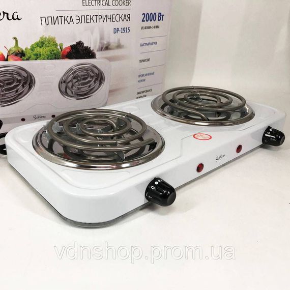 Переносна компактна електроплита, Плита електрична двоконфорочна, Плита побутова портативна DR-83 | Зображення 2