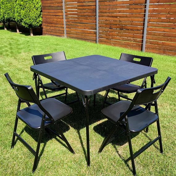 Набор мебели складной (Стол и 4 стула), Чёрный (с сумкой) SW-00001541