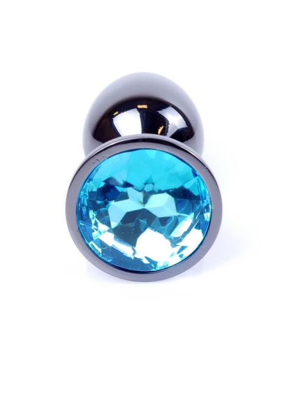 Анальна пробка - Jewellery Dark Silver PLUG- Light Blue | Зображення 5
