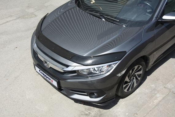 Дефлектор капота (EuroCap) для Honda Civic Sedan X 2016-2021 гг | Зображення 1