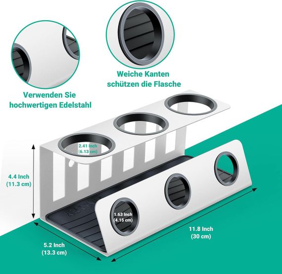 Подставка для сушки бутылок и крышек, держатель со съемным поддоном капель, для газированной воды SodaStream | Зображення 1