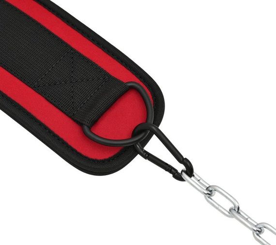 Пояс для обтяжень з ланцюгом RDX PRO DIPPING BELT 2 LAYER  неопреновий Red | Зображення 2