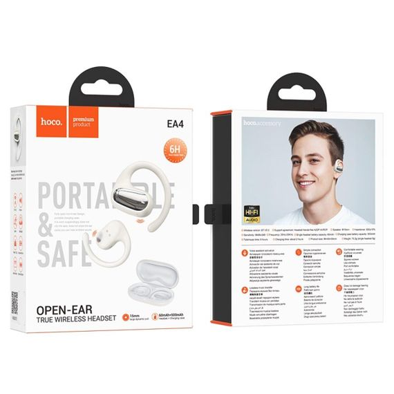 Бездротові навушники HOCO EA4 Cloud open true wireless sleep BT headset Milky White | Зображення 1