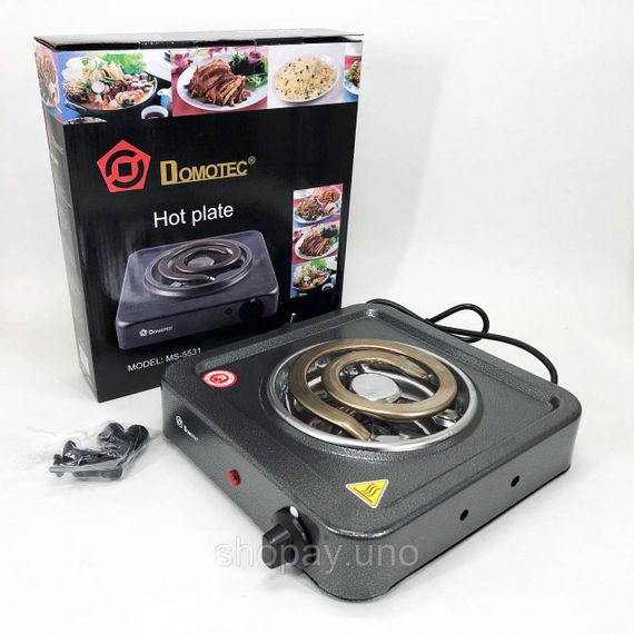 Якісна настільна електроплита Domotec MS-5531 1000 Вт, Настільна електроплита зручна AM-54 | Зображення 6