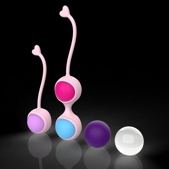 Набір вагінальних кульок Every Night Toys Lorinda рожевий з різнокольоровими кульками Sex Aura | Зображення 1