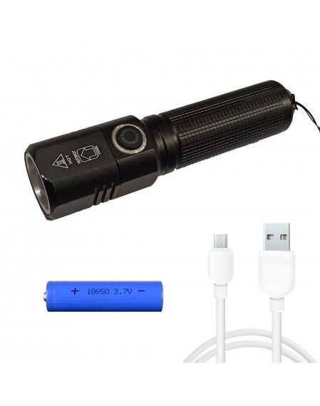 Ліхтарик тактичний Rablex RB262-300000W акумуляторний світлодіодний, zoom Чорний | Зображення 4