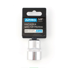 Насадка шестигранна 1/2" 20 мм CrV APRO