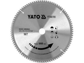Диск пиляльний победітовий по дереву 305x30мм 96 зубів YATO YT-60785