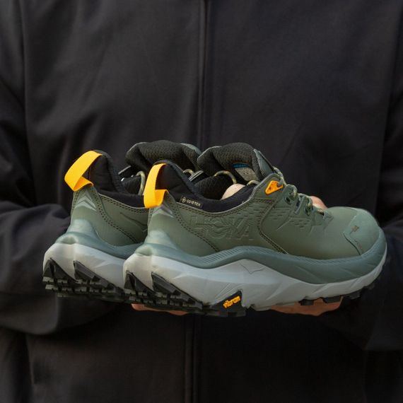 Кросівки демісезонні шкіряні Hoka GTX колір олива | Зображення 1
