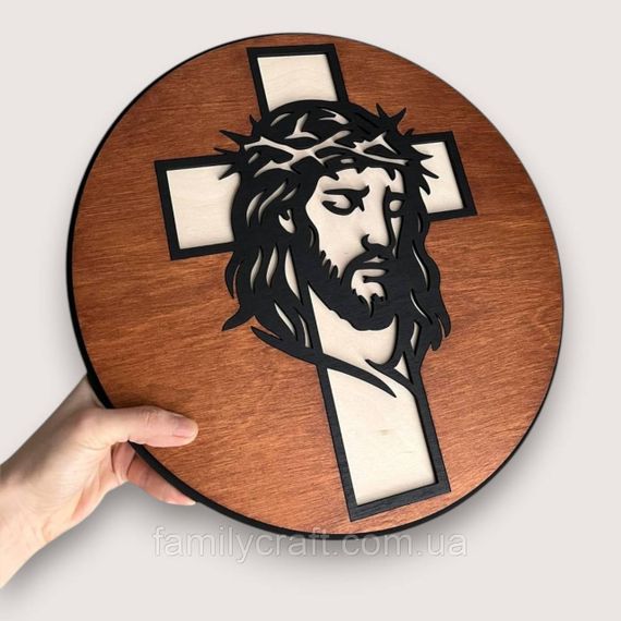 Настінне панно Ісус з фанери 35 см – християнський декор на стіну, лазерна різка, релігійна картина | Зображення 4