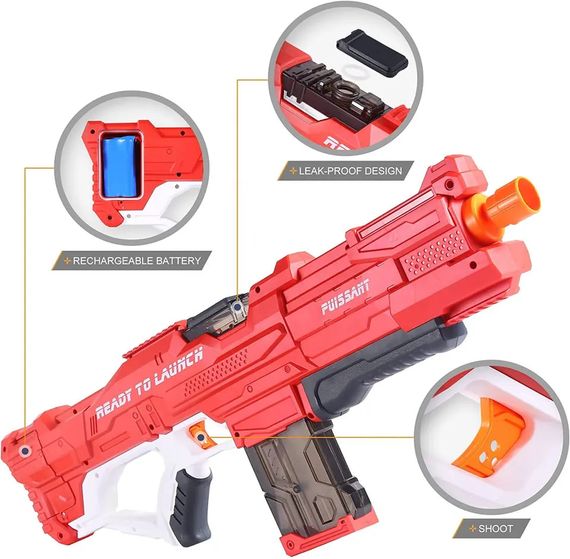 Водяной пистолет детский Combat Water Gun / Аккумуляторный водный бластер с автоматическим набором воды | Зображення 2